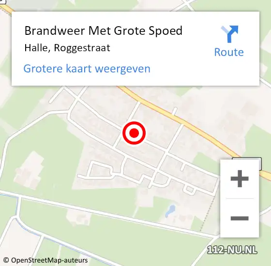 Locatie op kaart van de 112 melding: Brandweer Met Grote Spoed Naar Halle, Roggestraat op 16 juni 2015 08:58