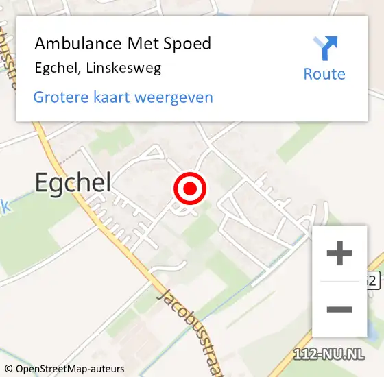 Locatie op kaart van de 112 melding: Ambulance Met Spoed Naar Egchel, Linskesweg op 11 november 2013 08:55