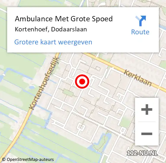 Locatie op kaart van de 112 melding: Ambulance Met Grote Spoed Naar Kortenhoef, Dodaarslaan op 16 juni 2015 10:40