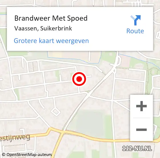 Locatie op kaart van de 112 melding: Brandweer Met Spoed Naar Vaassen, Suikerbrink op 16 juni 2015 13:07