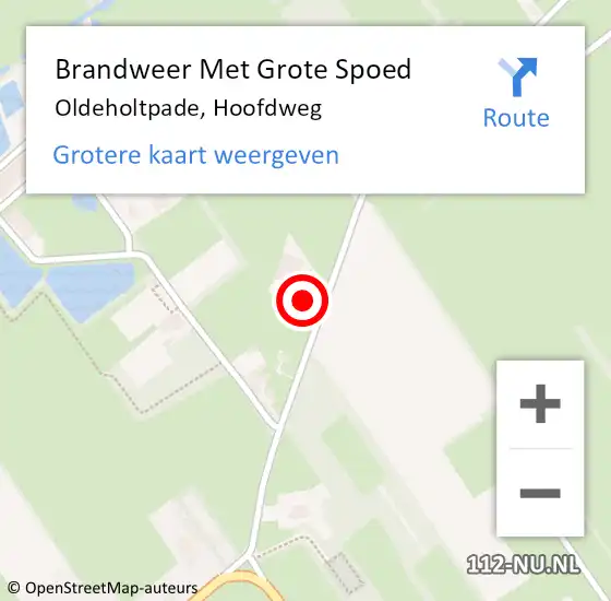 Locatie op kaart van de 112 melding: Brandweer Met Grote Spoed Naar Oldeholtpade, Hoofdweg op 16 juni 2015 14:17