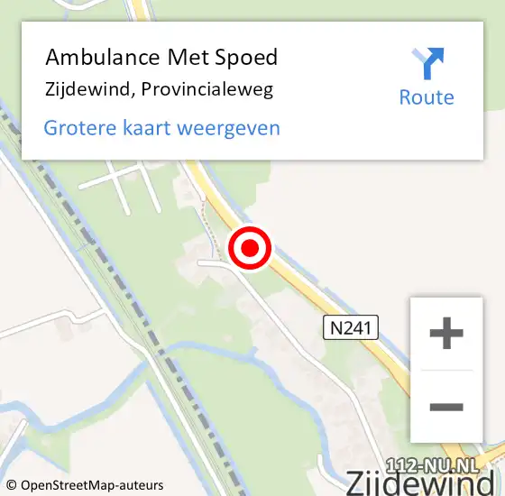 Locatie op kaart van de 112 melding: Ambulance Met Spoed Naar Zijdewind, Provincialeweg op 16 juni 2015 14:21