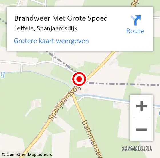 Locatie op kaart van de 112 melding: Brandweer Met Grote Spoed Naar Lettele, Spanjaardsdijk op 11 november 2013 09:17