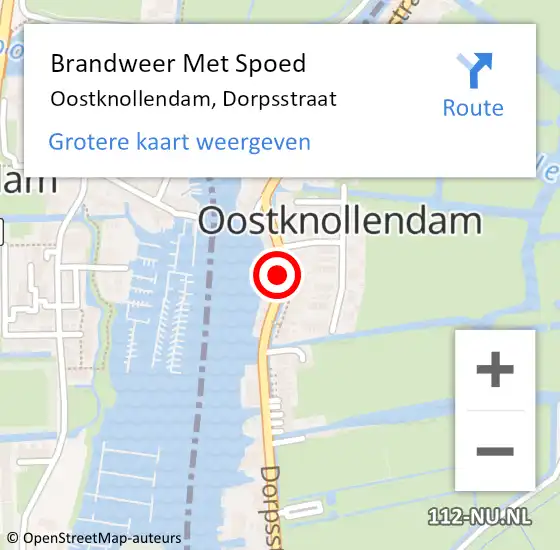 Locatie op kaart van de 112 melding: Brandweer Met Spoed Naar Oostknollendam, Dorpsstraat op 16 juni 2015 14:57