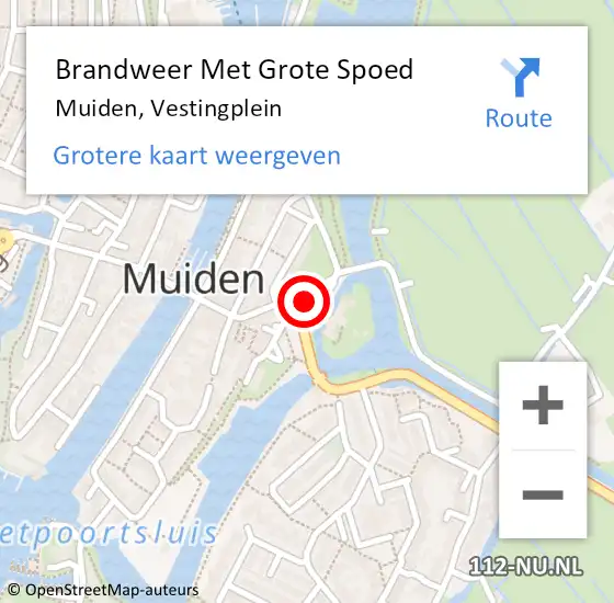 Locatie op kaart van de 112 melding: Brandweer Met Grote Spoed Naar Muiden, Vestingplein op 16 juni 2015 15:17