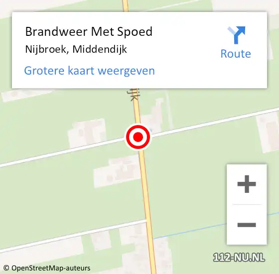 Locatie op kaart van de 112 melding: Brandweer Met Spoed Naar Nijbroek, Middendijk op 16 juni 2015 15:59