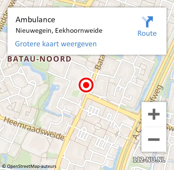 Locatie op kaart van de 112 melding: Ambulance Nieuwegein, Eekhoornweide op 16 juni 2015 16:18