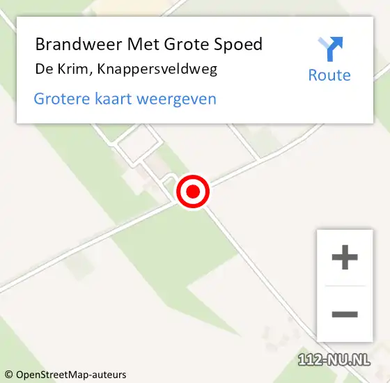 Locatie op kaart van de 112 melding: Brandweer Met Grote Spoed Naar De Krim, Knappersveldweg op 16 juni 2015 16:43