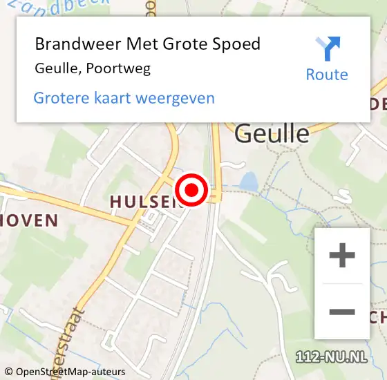 Locatie op kaart van de 112 melding: Brandweer Met Grote Spoed Naar Geulle, Poortweg op 16 juni 2015 17:13