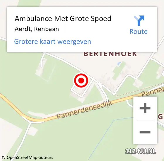 Locatie op kaart van de 112 melding: Ambulance Met Grote Spoed Naar Aerdt, Renbaan op 16 juni 2015 18:27