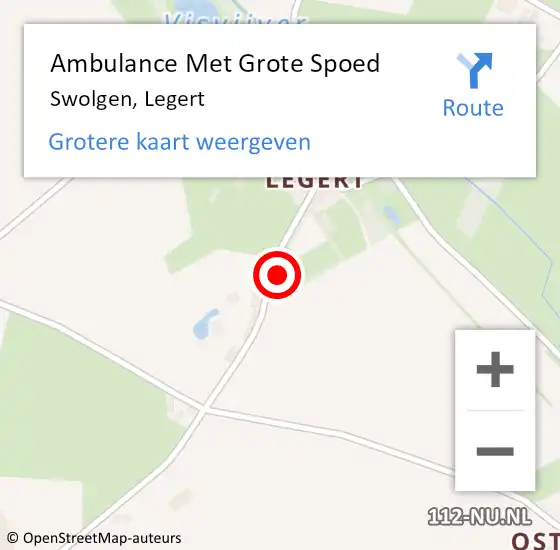 Locatie op kaart van de 112 melding: Ambulance Met Grote Spoed Naar Swolgen, Legert op 16 juni 2015 19:29