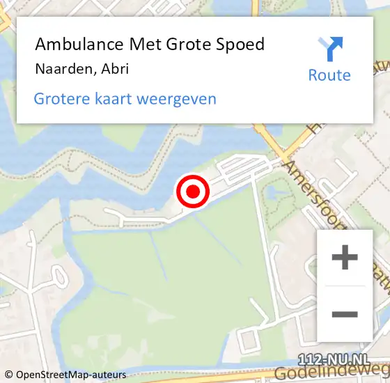 Locatie op kaart van de 112 melding: Ambulance Met Grote Spoed Naar Naarden, Abri op 16 juni 2015 19:41