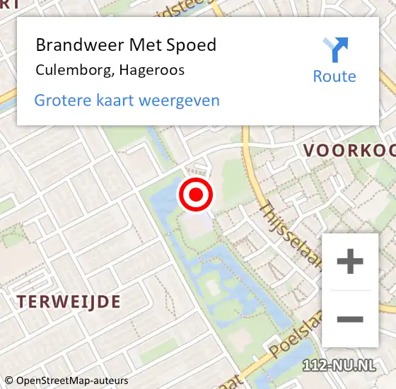 Locatie op kaart van de 112 melding: Brandweer Met Spoed Naar Culemborg, Hageroos op 16 juni 2015 19:45