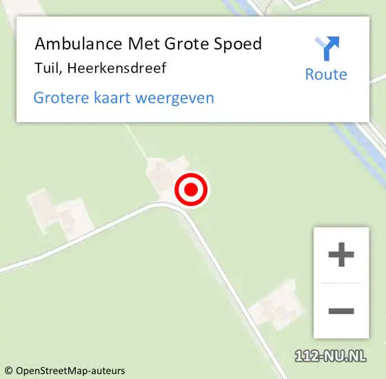 Locatie op kaart van de 112 melding: Ambulance Met Grote Spoed Naar Tuil, Heerkensdreef op 16 juni 2015 21:23