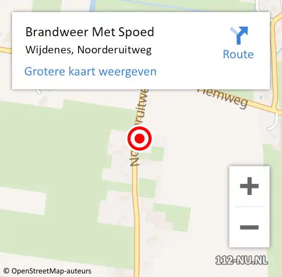 Locatie op kaart van de 112 melding: Brandweer Met Spoed Naar Wijdenes, Noorderuitweg op 16 juni 2015 22:10