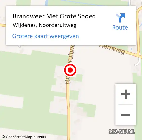 Locatie op kaart van de 112 melding: Brandweer Met Grote Spoed Naar Wijdenes, Noorderuitweg op 16 juni 2015 22:16