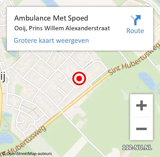 Locatie op kaart van de 112 melding: Ambulance Met Spoed Naar Ooij, Prins Willem Alexanderstraat op 16 juni 2015 23:20