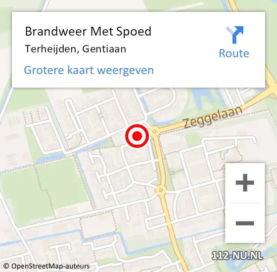 Locatie op kaart van de 112 melding: Brandweer Met Spoed Naar Terheijden, Gentiaan op 17 juni 2015 07:47