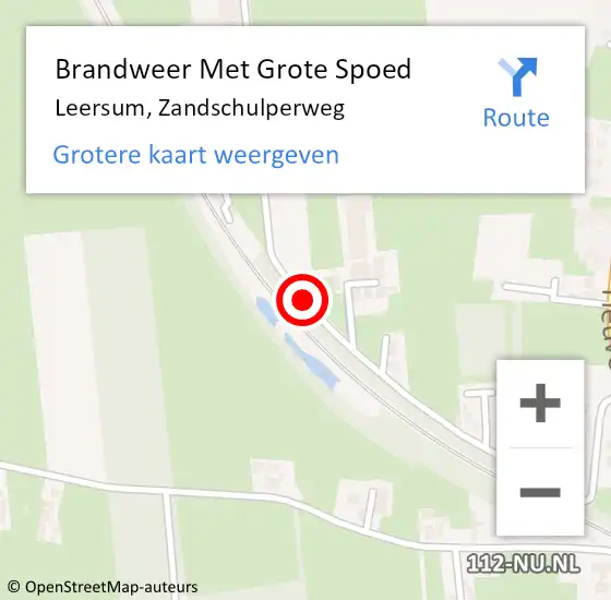 Locatie op kaart van de 112 melding: Brandweer Met Grote Spoed Naar Leersum, Zandschulperweg op 17 juni 2015 08:04