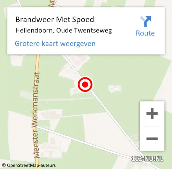 Locatie op kaart van de 112 melding: Brandweer Met Spoed Naar Hellendoorn, Oude Twentseweg op 17 juni 2015 09:47