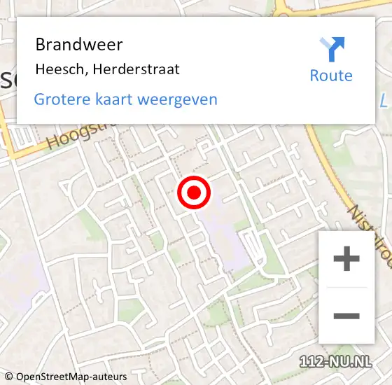 Locatie op kaart van de 112 melding: Brandweer Heesch, Herderstraat op 11 november 2013 10:44