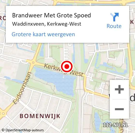 Locatie op kaart van de 112 melding: Brandweer Met Grote Spoed Naar Waddinxveen, Kerkweg-West op 17 juni 2015 13:33