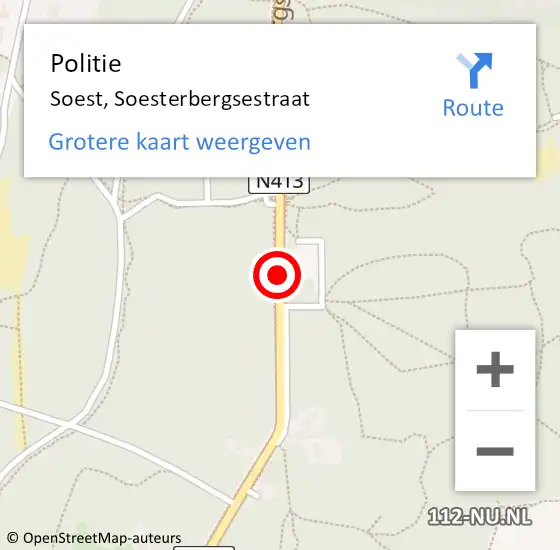 Locatie op kaart van de 112 melding: Politie Soest, Soesterbergsestraat op 17 juni 2015 14:41