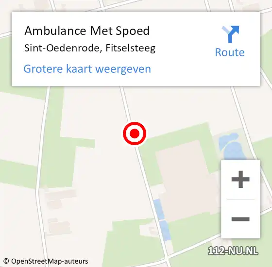 Locatie op kaart van de 112 melding: Ambulance Met Spoed Naar Sint-Oedenrode, Fitselsteeg op 17 juni 2015 15:01