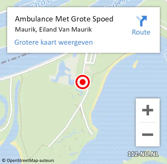 Locatie op kaart van de 112 melding: Ambulance Met Grote Spoed Naar Maurik, Eiland Van Maurik op 17 juni 2015 15:33