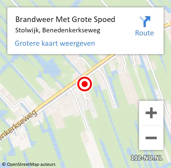 Locatie op kaart van de 112 melding: Brandweer Met Grote Spoed Naar Stolwijk, Benedenkerkseweg op 17 juni 2015 17:08