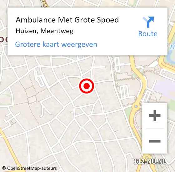 Locatie op kaart van de 112 melding: Ambulance Met Grote Spoed Naar Huizen, Meentweg op 17 juni 2015 17:37