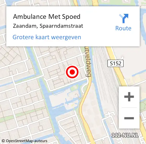 Locatie op kaart van de 112 melding: Ambulance Met Spoed Naar Zaandam, Spaarndamstraat op 17 juni 2015 17:53