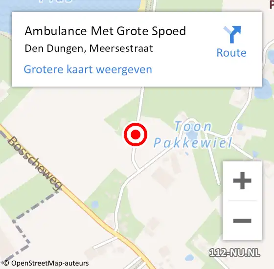 Locatie op kaart van de 112 melding: Ambulance Met Grote Spoed Naar Den Dungen, Meersestraat op 17 juni 2015 17:56