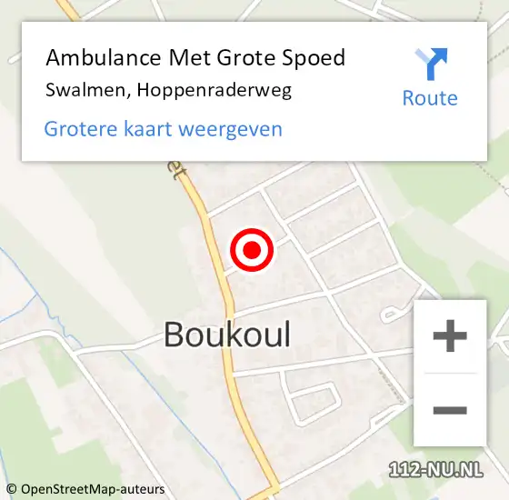 Locatie op kaart van de 112 melding: Ambulance Met Grote Spoed Naar Swalmen, Hoppenraderweg op 17 juni 2015 18:24