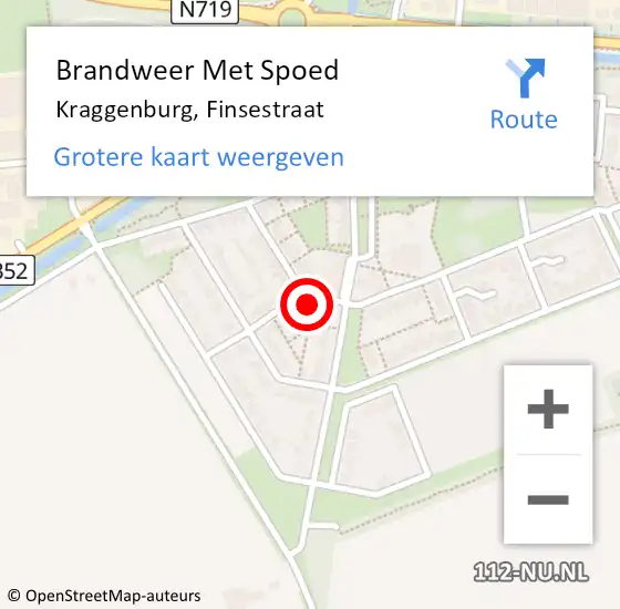Locatie op kaart van de 112 melding: Brandweer Met Spoed Naar Kraggenburg, Finsestraat op 17 juni 2015 18:42