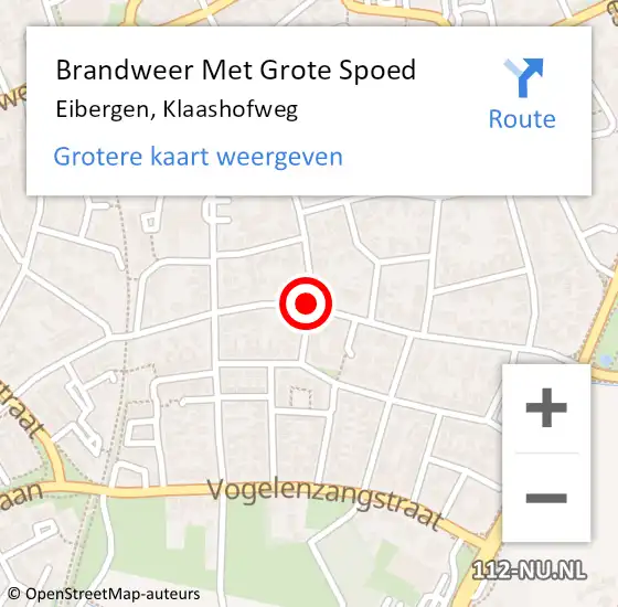 Locatie op kaart van de 112 melding: Brandweer Met Grote Spoed Naar Eibergen, Klaashofweg op 17 juni 2015 18:47