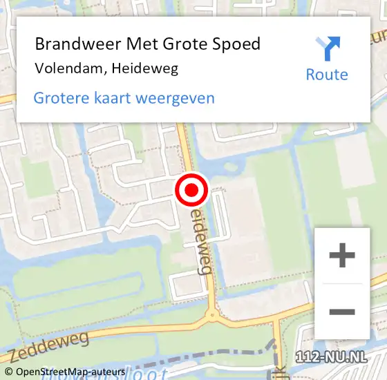 Locatie op kaart van de 112 melding: Brandweer Met Grote Spoed Naar Volendam, Heideweg op 17 juni 2015 19:22