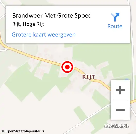 Locatie op kaart van de 112 melding: Brandweer Met Grote Spoed Naar Rijt, Hoge Rijt op 17 juni 2015 20:20