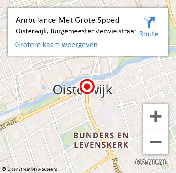 Locatie op kaart van de 112 melding: Ambulance Met Grote Spoed Naar Oisterwijk, Burgemeester Verwielstraat op 17 juni 2015 20:48