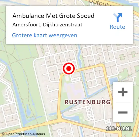 Locatie op kaart van de 112 melding: Ambulance Met Grote Spoed Naar Amersfoort, Dijkhuizenstraat op 17 juni 2015 20:57