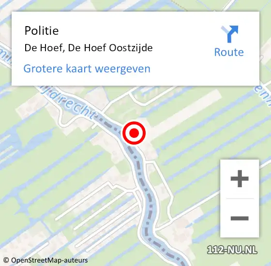 Locatie op kaart van de 112 melding: Politie De Hoef, De Hoef Oostzijde op 17 juni 2015 21:01