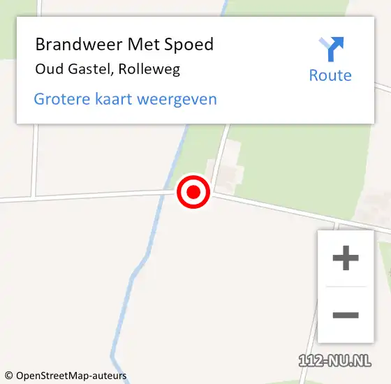 Locatie op kaart van de 112 melding: Brandweer Met Spoed Naar Oud Gastel, Rolleweg op 17 juni 2015 22:39