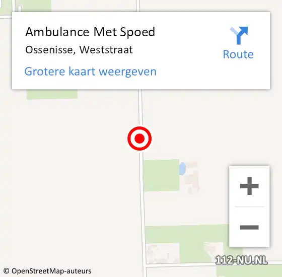 Locatie op kaart van de 112 melding: Ambulance Met Spoed Naar Ossenisse, Weststraat op 18 juni 2015 08:41