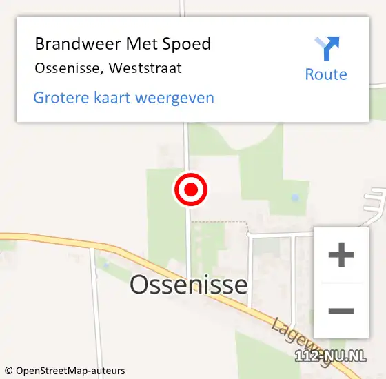 Locatie op kaart van de 112 melding: Brandweer Met Spoed Naar Ossenisse, Weststraat op 18 juni 2015 09:06