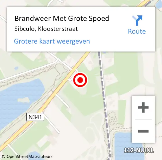 Locatie op kaart van de 112 melding: Brandweer Met Grote Spoed Naar Sibculo, Kloosterstraat op 18 juni 2015 10:10