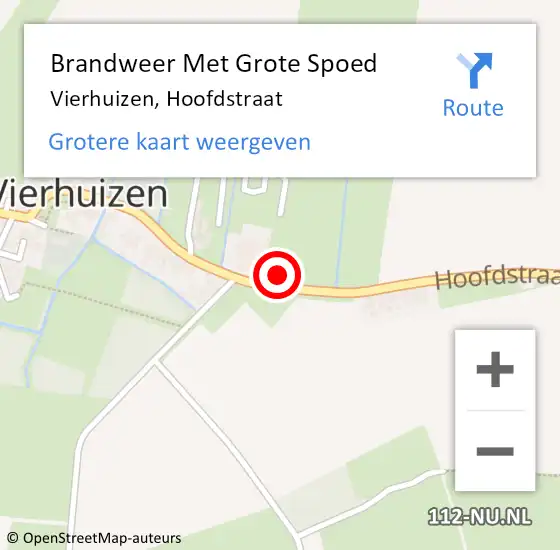 Locatie op kaart van de 112 melding: Brandweer Met Grote Spoed Naar Vierhuizen, Hoofdstraat op 18 juni 2015 10:25