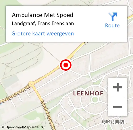 Locatie op kaart van de 112 melding: Ambulance Met Spoed Naar Landgraaf, Frans Erenslaan op 18 juni 2015 11:31