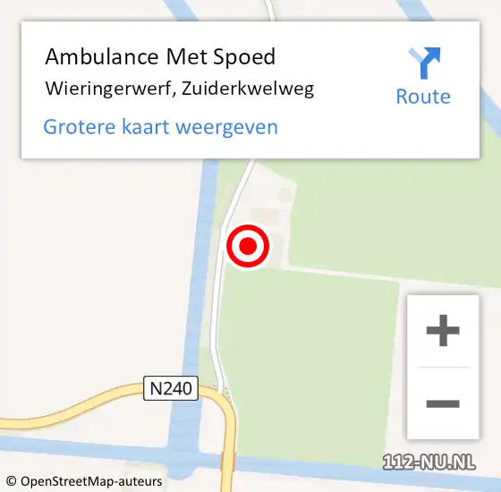 Locatie op kaart van de 112 melding: Ambulance Met Spoed Naar Wieringerwerf, Zuiderkwelweg op 18 juni 2015 11:58