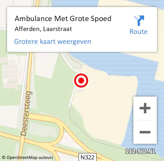 Locatie op kaart van de 112 melding: Ambulance Met Grote Spoed Naar Deest, Laarstraat op 18 juni 2015 12:22