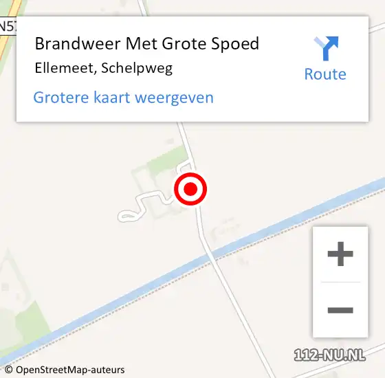 Locatie op kaart van de 112 melding: Brandweer Met Grote Spoed Naar Ellemeet, Schelpweg op 18 juni 2015 13:17